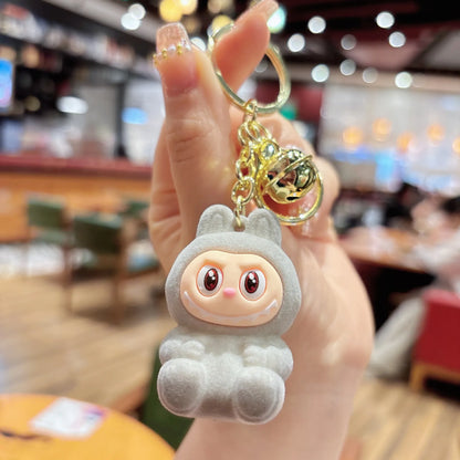 New Flocking Fabric Keychain Pendant Cute Blind Box Internet-famous Doll Student Bag Pendant