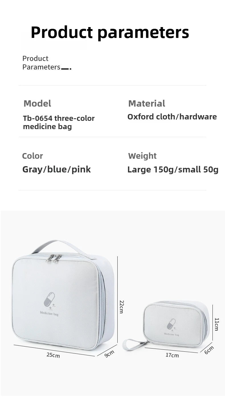 Portable Medical Bag, Travel Bag, Large Capacity Medicine Storage Box, Household Emergency Medicine Reserve, First Aid Kit