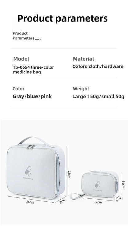 Portable Medical Bag, Travel Bag, Large Capacity Medicine Storage Box, Household Emergency Medicine Reserve, First Aid Kit