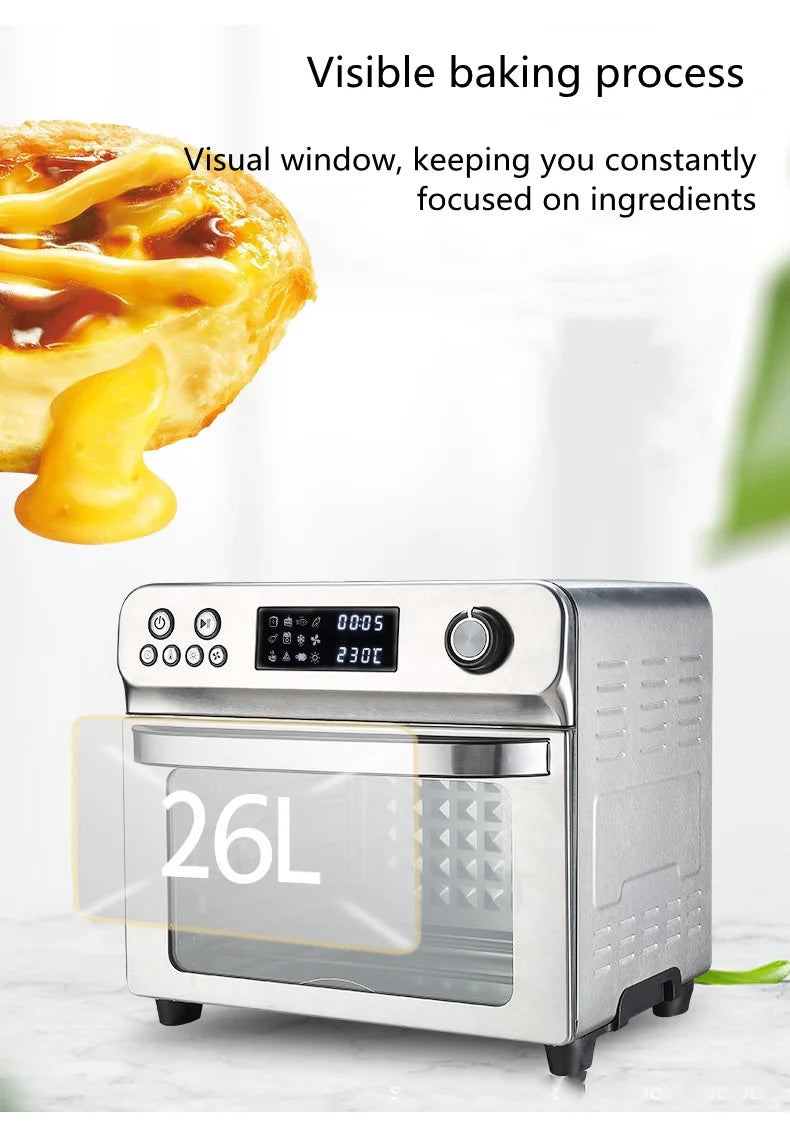 Intelligent automatic household visual stainless steel electric fryer oven