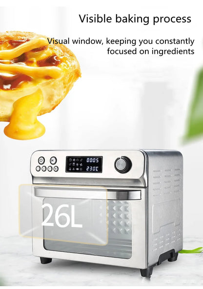Intelligent automatic household visual stainless steel electric fryer oven