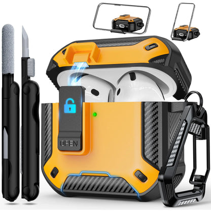 For AirPods 4 Generation Case Cover with Phone Holder Shockproof Hard Shell Protective Case with Cleaner Kt for AirPods Pro/Pro2