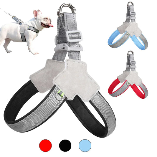 No-Pull Dog Harness Vest for Small Medium Dogs Cats Hiking Breathable Adjustable Chest Strap Bulldog Chihuahua Pet Accessories