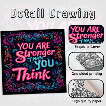 Adult Picture Book: Positive Affirmation Coloring and Doodle Art Journal - 24 Thick Pages for Creative Relaxation