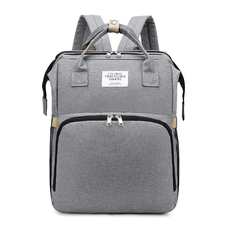 New Folding Mommy Bag Lightweight Portable Folding Crib Bed Large-capacity Baby Backpack Mommy Baby Diapers Bags Outting Bag