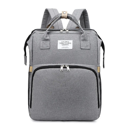 New Folding Mommy Bag Lightweight Portable Folding Crib Bed Large-capacity Baby Backpack Mommy Baby Diapers Bags Outting Bag