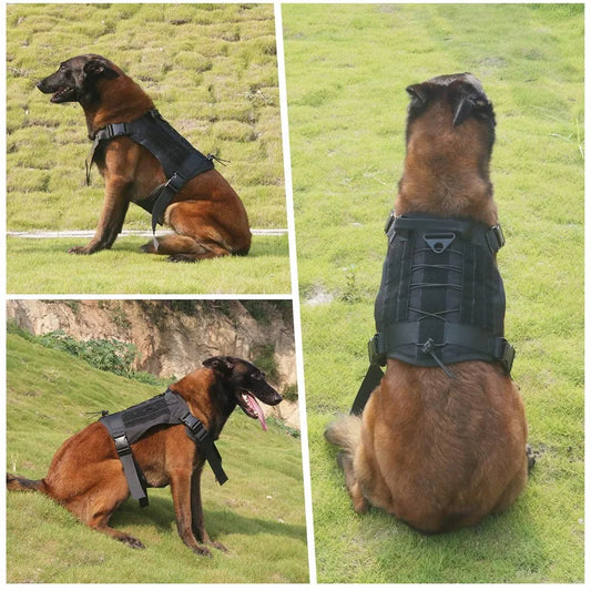 Tactical Camouflage Dog Vest Harness for Medium and Large Dogs，Easy Control and Comfortable for Hiking ，Training, and Outdoor