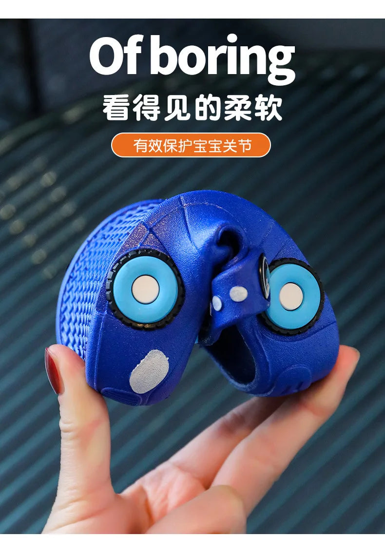 Summer New Dazzling Cool  Kid Hollow Sandals Baby Cute Cartoon Car Home Slippers Boy Breathable Antislip Beach Shoe Girl Shoe실내화