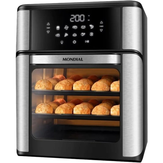 HOME - Air Fryer Oven 1800W, 12.7QT Capacity, Touchscreen Panel, Automatic Shut-Off – Black & Stainless Steel –