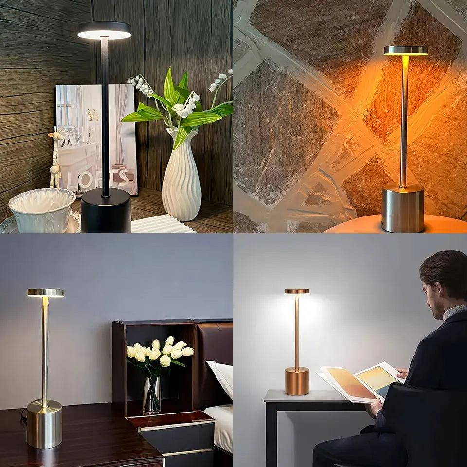 Table lamp USB Rechargeable Wireless desk lamp Dimming Touch night light lamps home decor Retro Portable bedside lamp for room