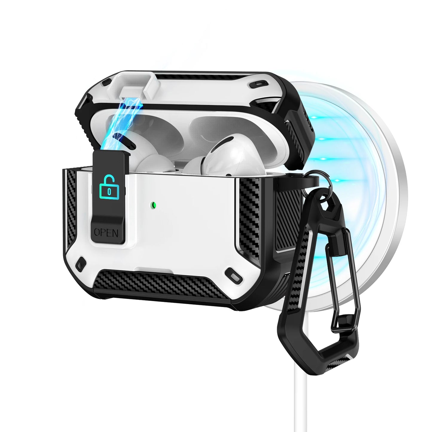 For AirPods 4 Generation Case Cover with Phone Holder Shockproof Hard Shell Protective Case with Cleaner Kt for AirPods Pro/Pro2