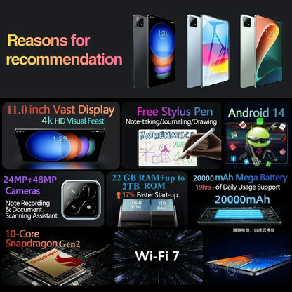 2025NEW Mi Pad 7 Pro Tablet Android 14 11"Inch  Global Version 16GB+1TB 5G Dual SIM Smart Tablets pc Original with keyboard WiFi