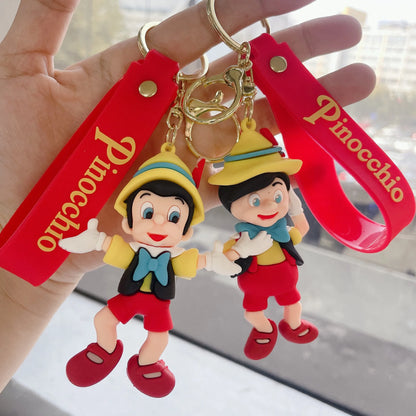 Anime Pinocchio Keychain Children Charm Keyring Cartoon Accessories Bag Car Key Chain Decoration Cute Model Pendant Gift Toys