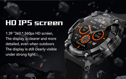 PG666 Bluetooth Call Smart Watch Men Outdoor Rugged Sport Fitness Tracker Smartwatch Heart Rate Blood Pressure Oxygen Monitor