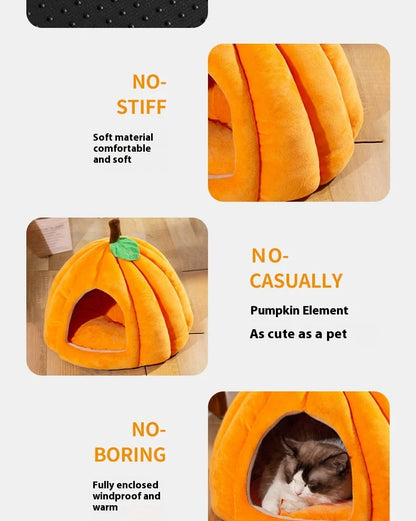 Pet Cat Nest Closed Cat House Pet Nest Warm and Thickened Deep Sleep Dog Nest Pet Supplies Closed Cat Bed Cat Tents