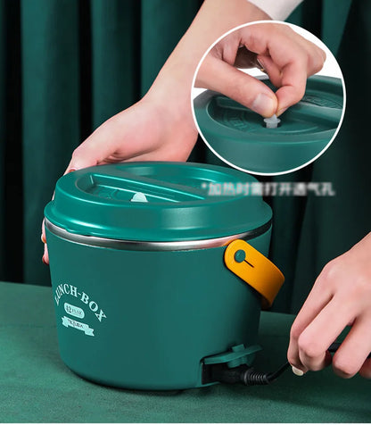 School Office Car Picnic Electric Heating Lunch Box Stainless Steel Portable Adult Food Warmer Container 220V 110V 24V 12V 1.2L