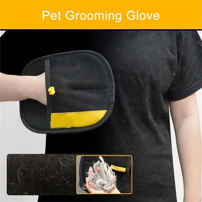 Upgraded Pet Grooming Gloves Cats Hair Brush Pet Removal Gloves Dual Brush Static-free Cat Cleaning Tool Hair Stripping Mitts