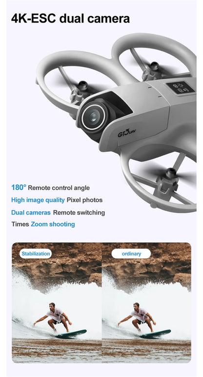Drones GT3 MINI GPS 8K Professional HD 180° Dual Cameras WIFI Brushless Motors Obstacle Avoidance FPV Foldable Quadcopter Toys