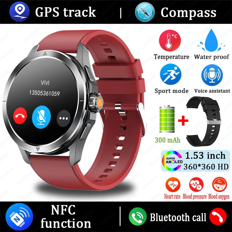 2025 New For Xiaomi S4 Ultra Smart Watch Men AMOLED Outdoor Sport NFC GPS Track Heart Rate Waterproof Bluetooth Call Smartwatch