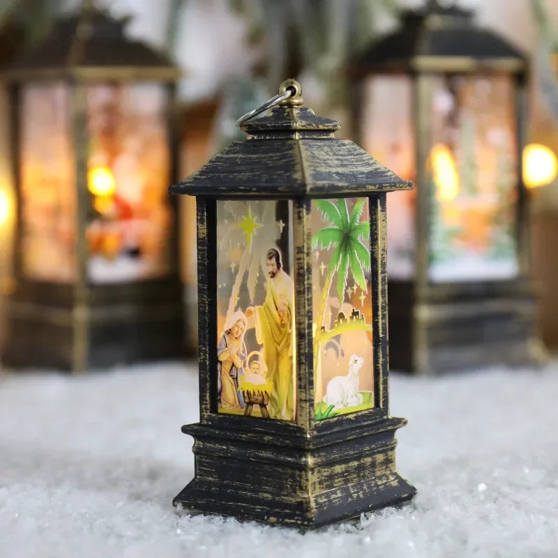 Santa Claus Snowman Lantern Light Merry Christmas Decoration For Home Christmas Tree Ornament Xmas Gifts Navidad 2024 New Year