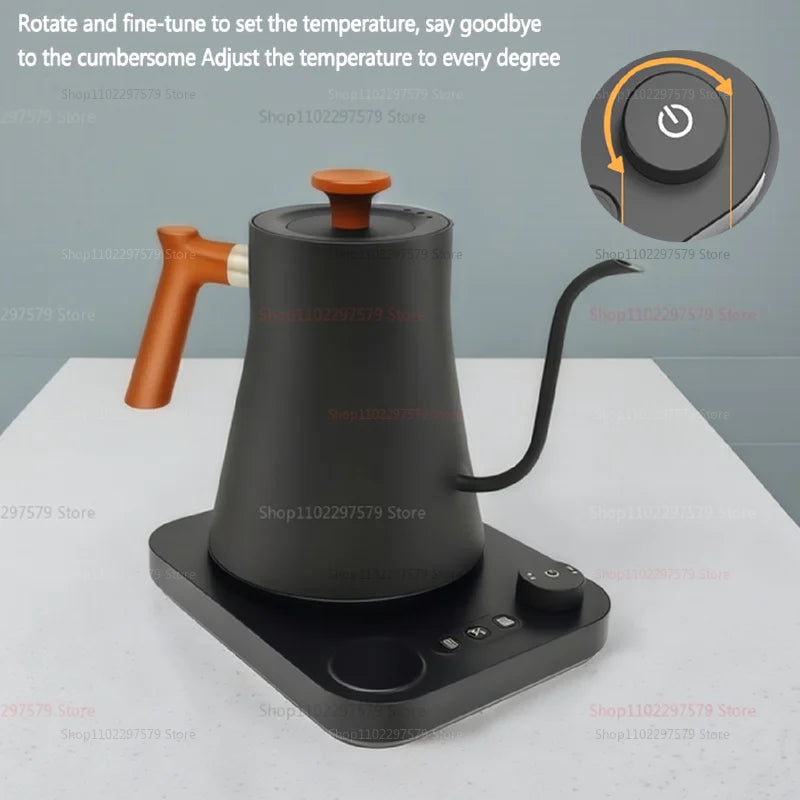 0.9L Electric Drip Coffee Kettle Stainless Steel Teapot With Precise Flow Control For Hand Brewed Coffee And Pour Over Brewing