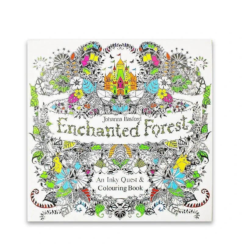 A Hand Painted Explore Wonderland Coloring Book 24 Pages Enchanted Forest/Secret Garden Graffiti Painting Books
