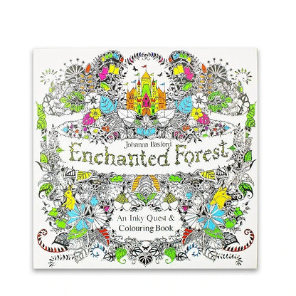 A Hand Painted Explore Wonderland Coloring Book 24 Pages Enchanted Forest/Secret Garden Graffiti Painting Books
