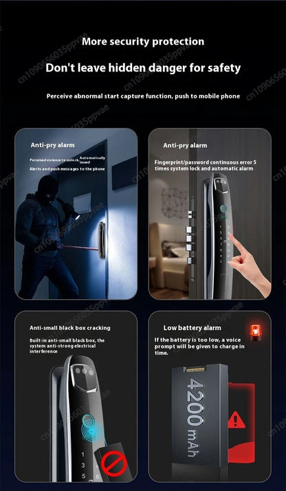3D Face Recognition Anti-pry And Anti-crack Smart Door Lock Fully Automatic Password Fingerprint Lock Intercom Smart Door Lock