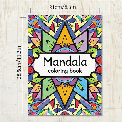 Mandala Adult Coloring Book - 8.3x11.2 inches Stress relief coloring book 22 pages of art therapy illustrations to relieve anxie