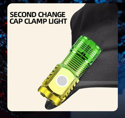 Strong LED Flashlight Super Bright Mini Portable Three-eye Monster Multi-function Magnet Charging Home Outdoor Portable Light