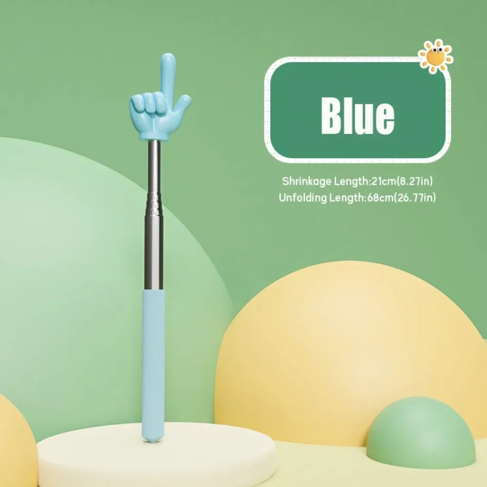 1PC Stainless Steel Teaching Tools Finger Design Whiteboard Pointer Teaching Stick Finger Reading Sticks Handheld Presenter