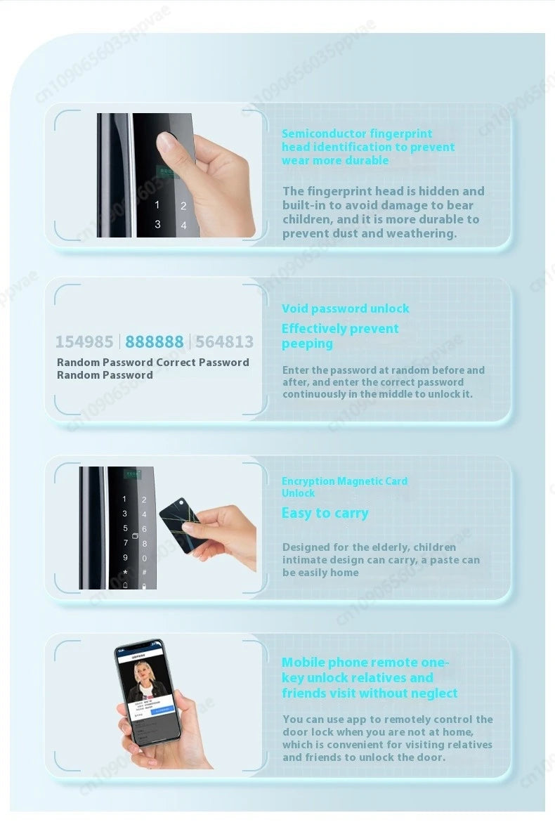 3D Face Recognition Anti-pry And Anti-crack Smart Door Lock Fully Automatic Password Fingerprint Lock Intercom Smart Door Lock