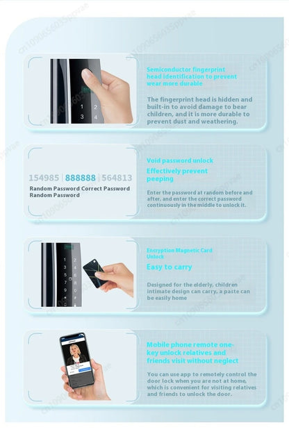 3D Face Recognition Anti-pry And Anti-crack Smart Door Lock Fully Automatic Password Fingerprint Lock Intercom Smart Door Lock