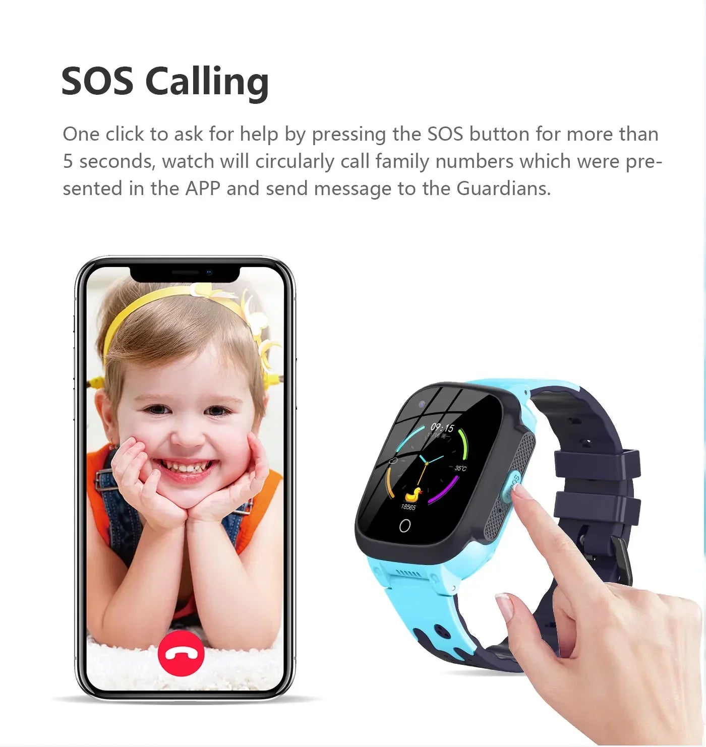 Kids Smart Watch Phone Waterproof Kids Smartwatch MP3 Music Player with 11 Games Call SOS Camera Video Alarm Recorder for 3-12 Y