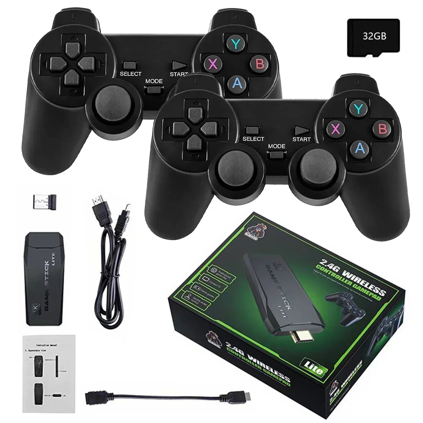 4K HD Video Game Console 2.4G Double Wireless Controller For PS1/FC/GBA Retro TV Dendy Game Console 10000 Games Stick Dropship