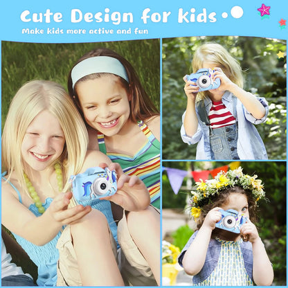 INOCTI Kid's Camera Toddle Selfie Camera Unicorn Series Digital Toy With 32GB Gift Toys Christmas Birthday Gifts