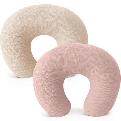 2PCS/set Nursing Pillow Cover for Breastfeeding Pillows Ultra-Soft Muslin Cotton Baby Nursing Pillow Fits Newborn Feeding Pillow