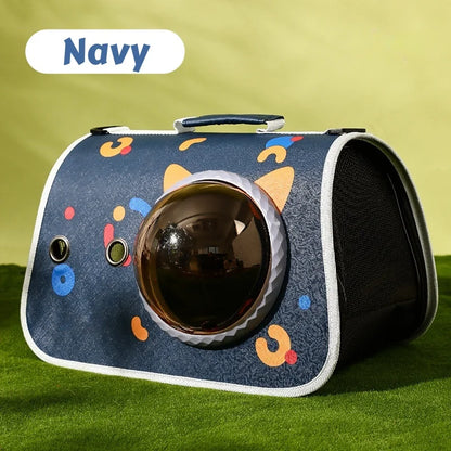 Foldable Cat Carrier Backpack – Cute Cartoon Design with Airflow Vents & Shoulder Strap Interface,  Pet Travel Bag for Cats