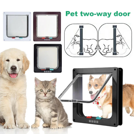 Dog Cat Kitten Flap Puppy Kitten Safety In&out Pet Door with 4 Way Security Lock Door Pet Doors and Sliding Door Safety Pet Door