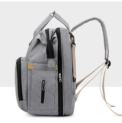 New Folding Mommy Bag Lightweight Portable Folding Crib Bed Large-capacity Baby Backpack Mommy Baby Diapers Bags Outting Bag
