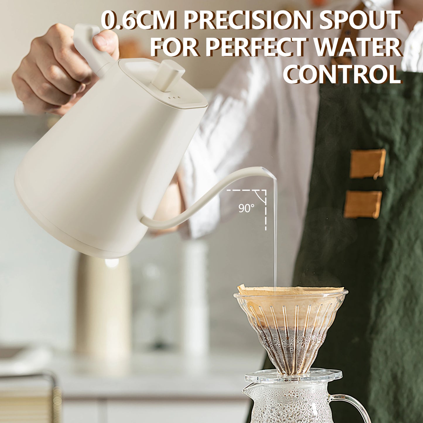 600ml Gooseneck Electric Kettle Hand Brew Coffee Pot Temperature Control Smart Tea Pot Rapid Heating Kettle 220V