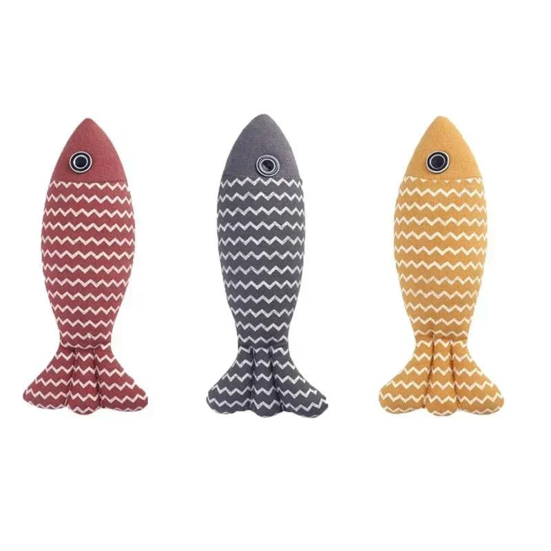 Cat Toys Interactive Grinding Teeth Chewing Toy with Catnip Fish Shape Pet Pillows Kittens Cats Toy Cat Supplies