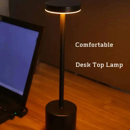 Led Touch Table Lamp Rechargeable Retro Bedside Touch Eye Portable for Bar Restaurant Tri Color Dimming Eye Protection Desk Lamp