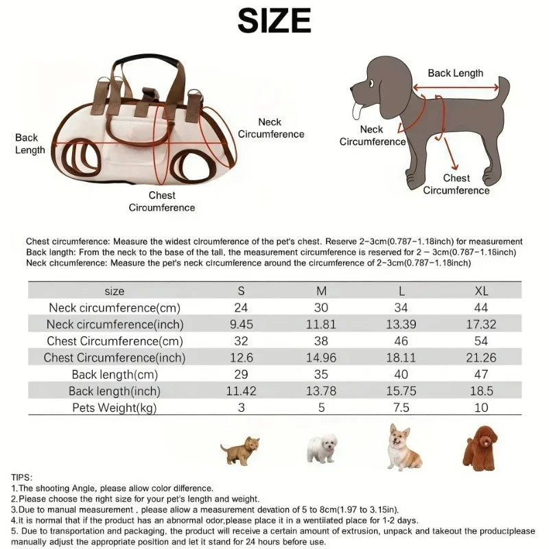 Small Dog Carrier Sling Backpack with Leash Attachment Breathable Pet Lift Harness for Cats & Puppies Hands-Free Outdoor Travel