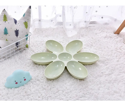 Flower Shaped Pet Bowl with 6 Connected Bowls for Small Dog and Cat, Water Dish, Puppy Feeding Bowls, Slow Down Eating Feeder