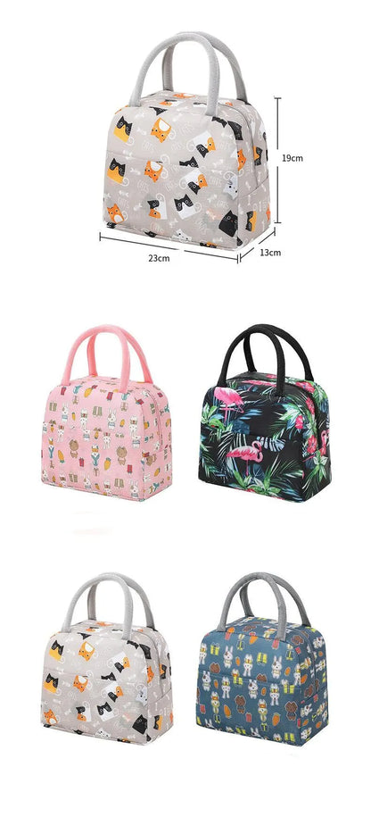 Cartoon Lunch Bag Portable Insulated Thermal Heat Children's Bento Bag Picnic Tote Kid School Lunch Box Bags Cooler Ice Pack New