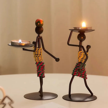 Light Luxury Table Decoration Candle Holder Iron Home Romantic Candlelight Dinner Metal Candle Holder Knick-knack Props