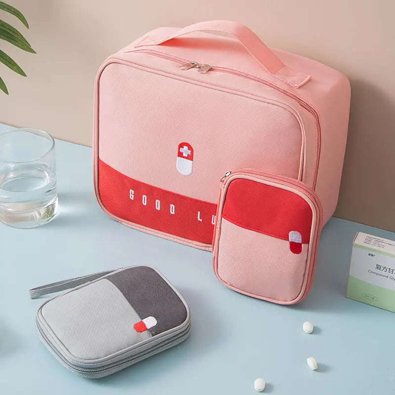 Mini Medicine Organizer Bag Outdoor First Aid Kit Portable Travel Storage Sack Emergency Medical Case Accessories Supplies