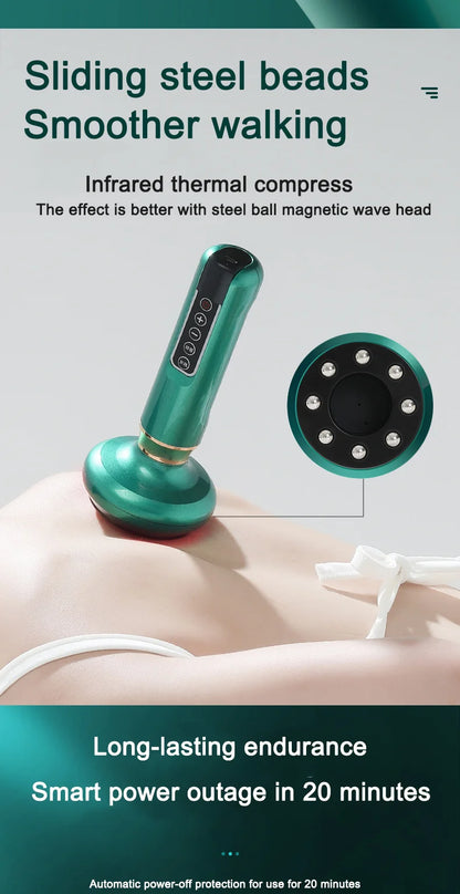 Smart vacuum cupping device electric breathing heating wireless negative pressure suction device meridian dredging massage devic