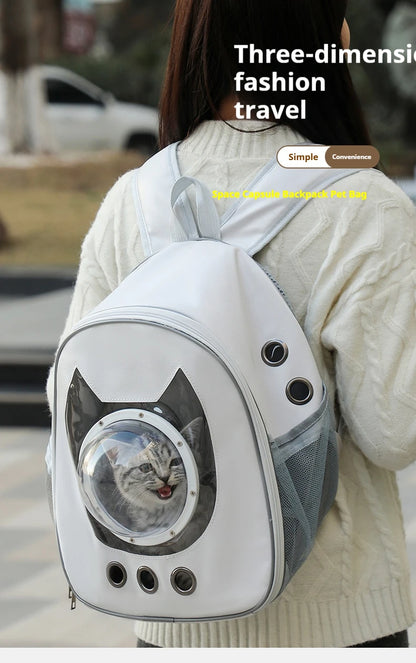 Space Capsule Pet Backpack 360° View/Breathable Mesh/Safety Strap Cat Carrier/Dog Carrier Transparent Bubble